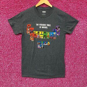 Marvel Comic Periodic Table Super Hero Tshirt Size Small